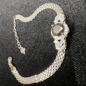2-carat TESTED & CONFIRMED Moissanite 18k White Gold Plated/925 Mesh Bracelet 8”